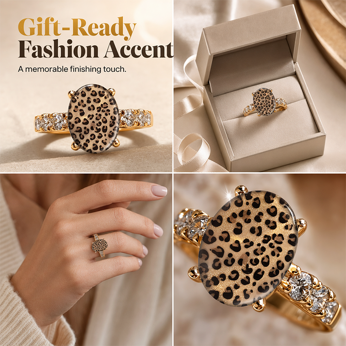 Vintage Leopard Statement Ring