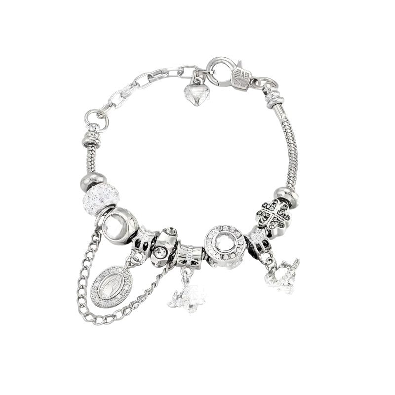 Virgin Mary Aurora Beaded Chain Bracelet