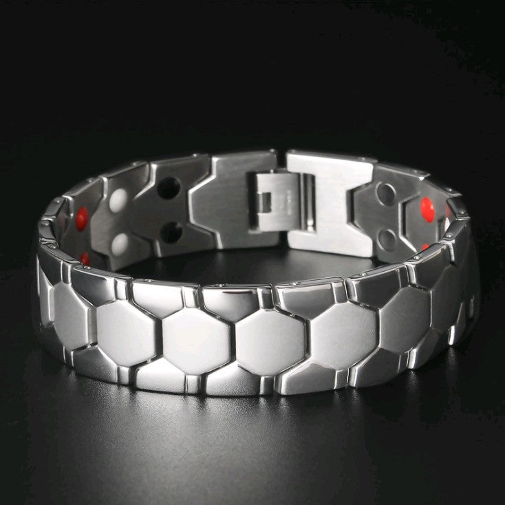 Hexagon Titanium Steel Magnetic Bracelet for Men