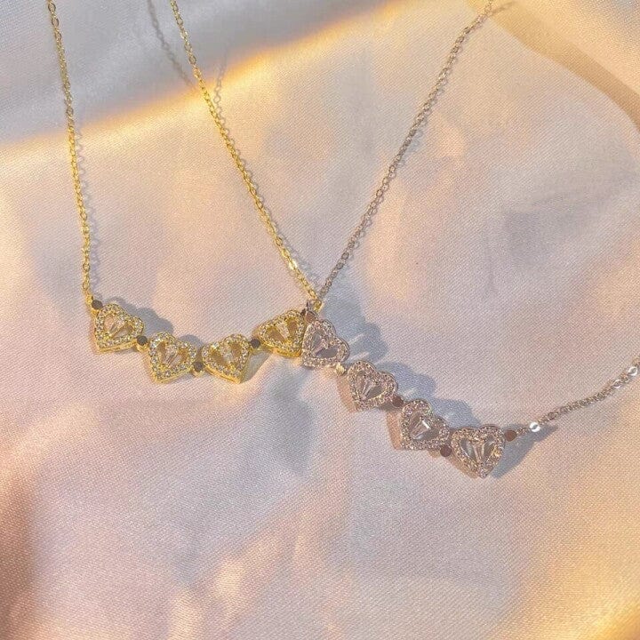 4-Leaf Clover 4 Hearts Necklace 2-Pack
