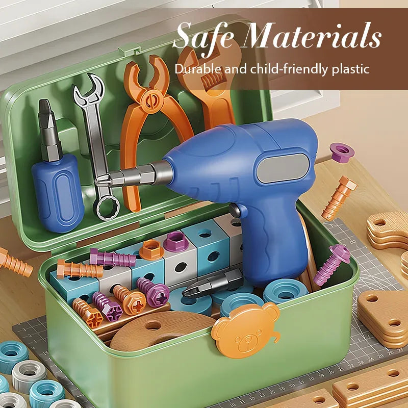 Kids’ 126-Piece DIY Tool Building Set with Electric Drill – image 1
