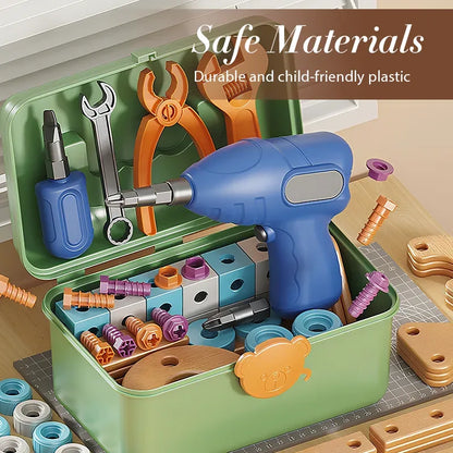 Kids’ 126-Piece DIY Tool Building Set with Electric Drill – image 1