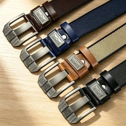 Holeless Canvas Belt with Metal Buckle for Everyday Wear – image 2