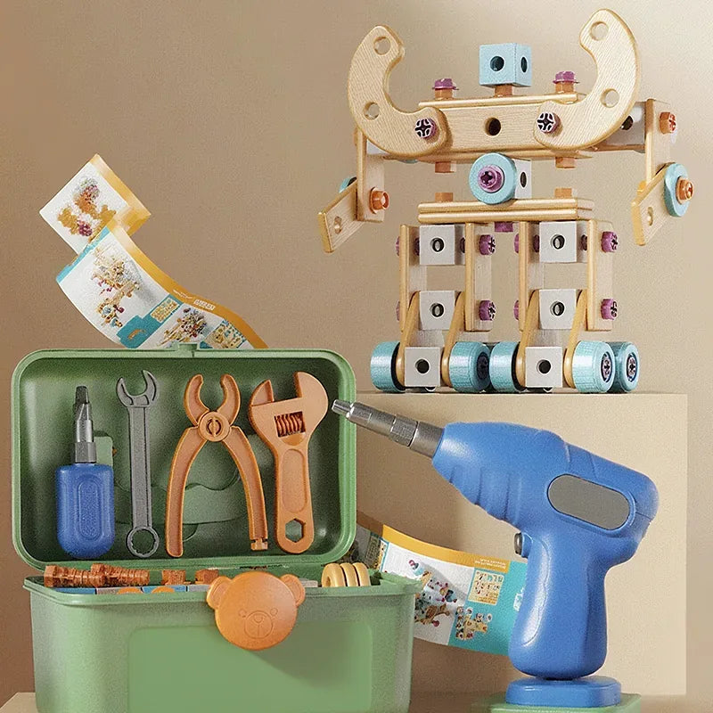 Kids’ 126-Piece DIY Tool Building Set with Electric Drill – image 3
