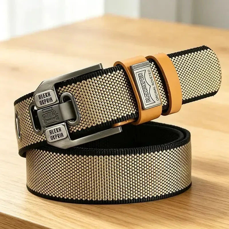 Holeless Canvas Belt with Metal Buckle for Everyday Wear – image 3