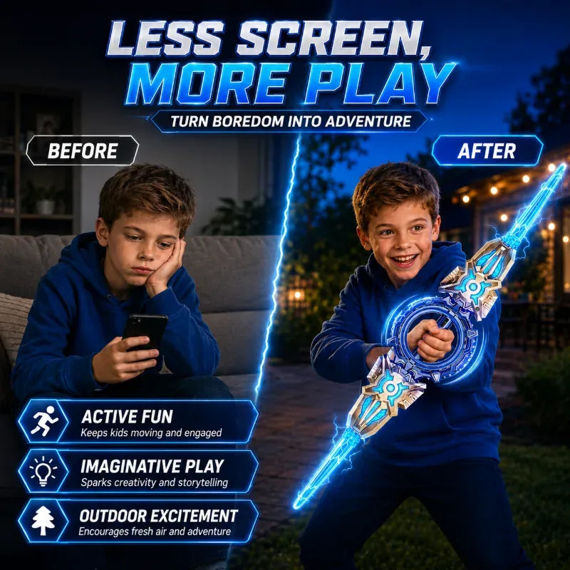 Rotating Light-Up Toy Sword with USB-C Charging Cable – image 4