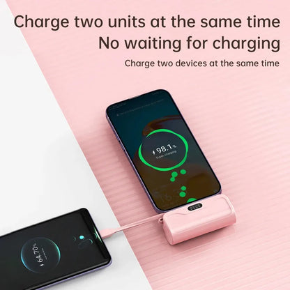 5000 mAh Mini Power Bank with Attached Cable – image 4