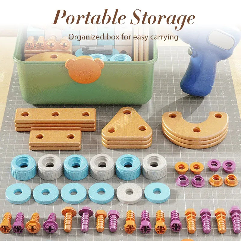 Kids’ 126-Piece DIY Tool Building Set with Electric Drill – image 4