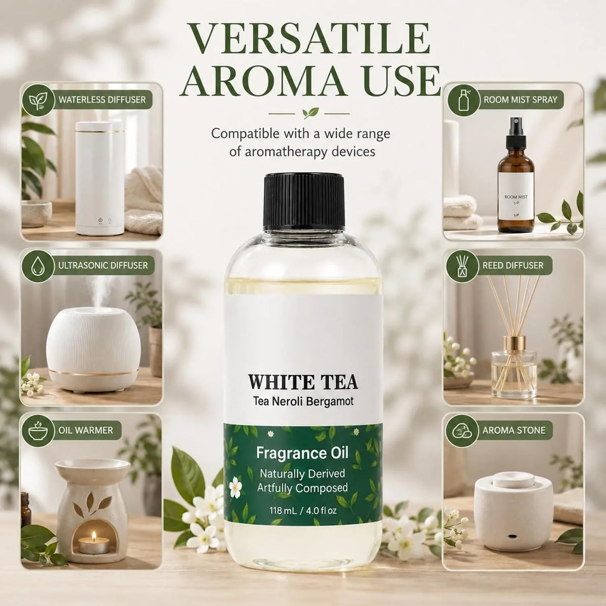 White Tea Fragrance Oil Refill Bottle – image 5