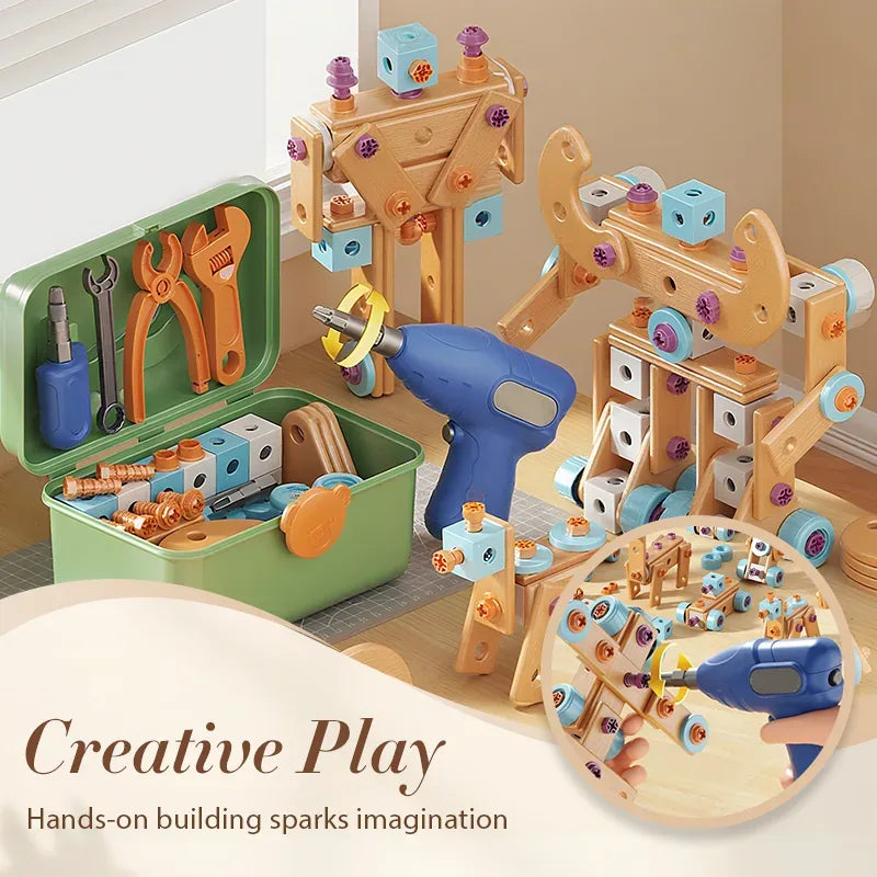 Kids’ 126-Piece DIY Tool Building Set with Electric Drill – image 5