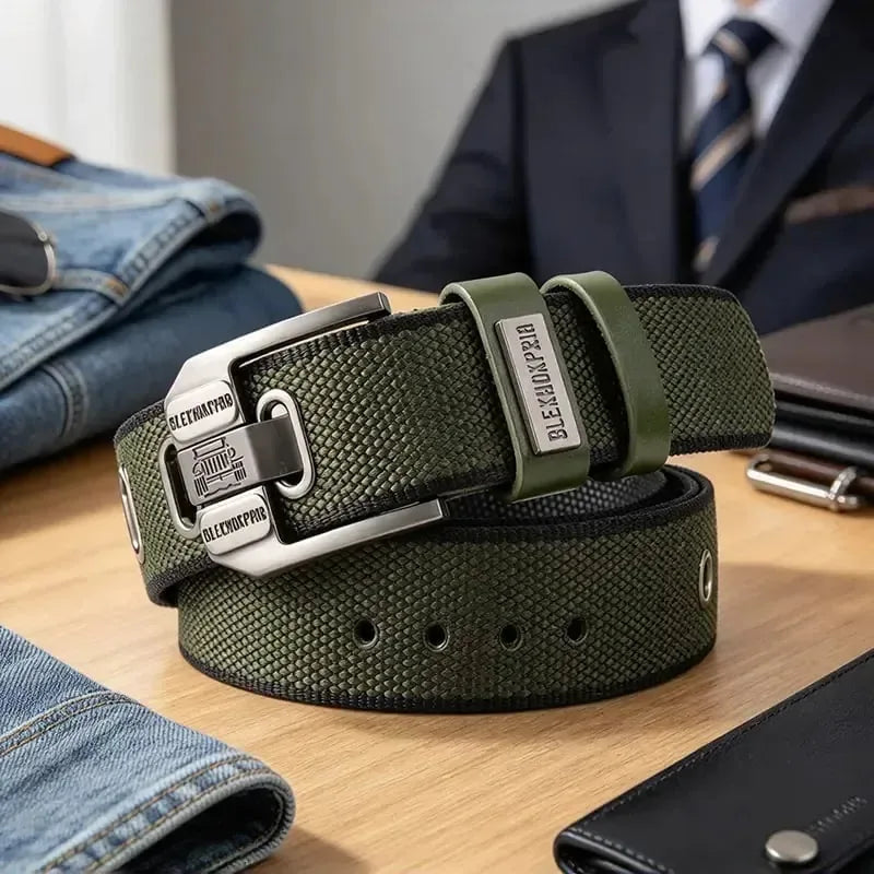 Holeless Canvas Belt with Metal Buckle for Everyday Wear – image 5
