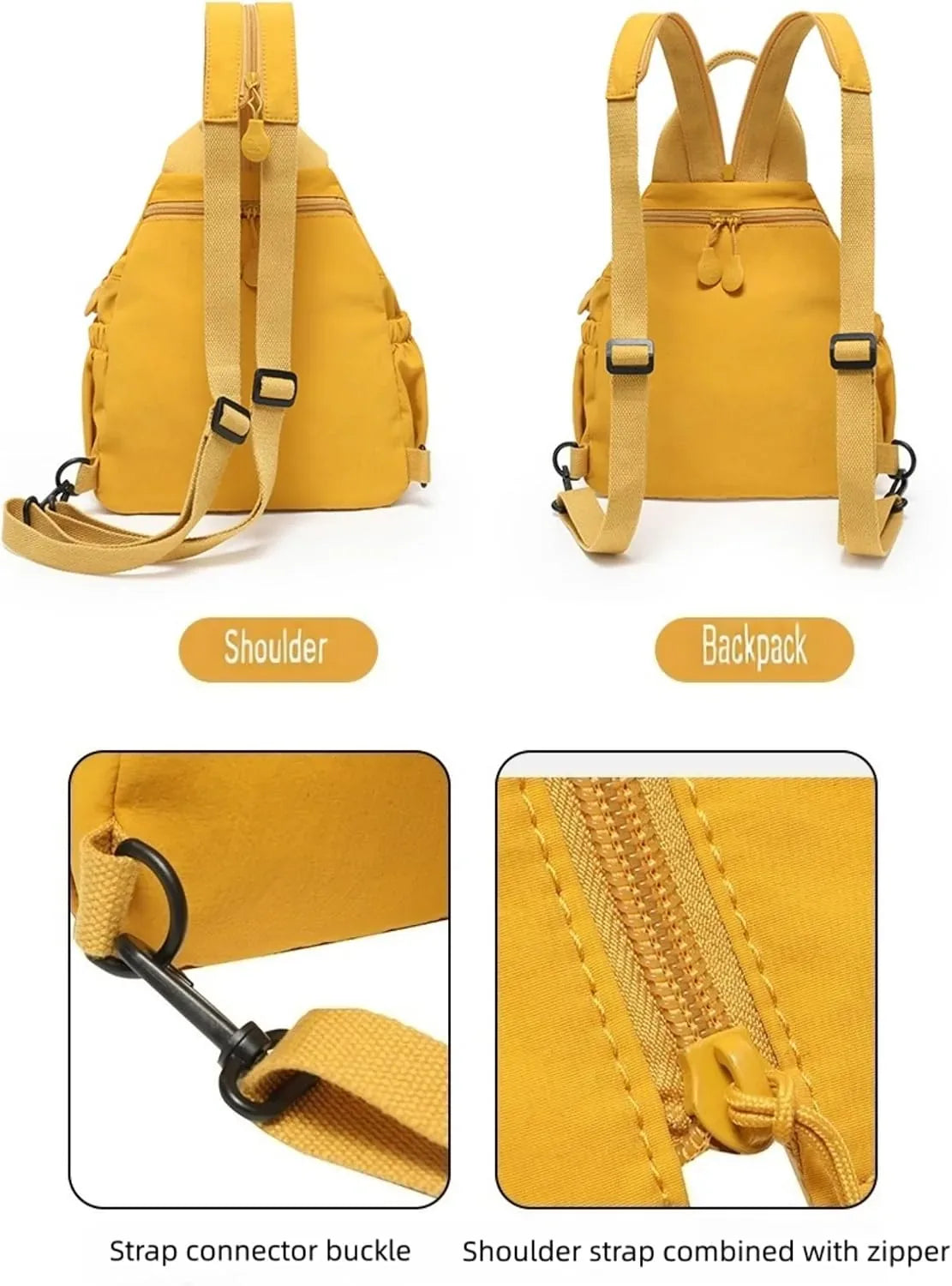Convertible Everyday Backpack and Shoulder Bag in Four Colors – image 6