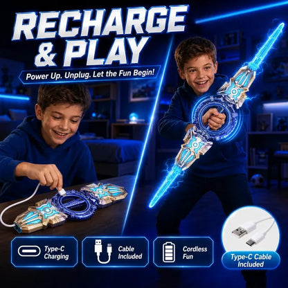 Rotating Light-Up Toy Sword with USB-C Charging Cable – image 6