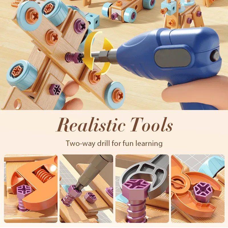 Kids’ 126-Piece DIY Tool Building Set with Electric Drill – image 6
