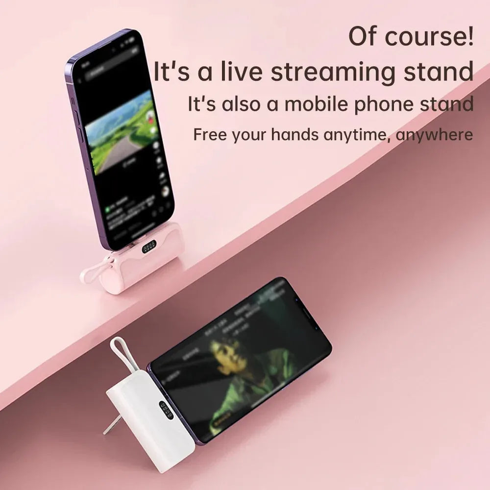 5000 mAh Mini Power Bank with Attached Cable – image 6