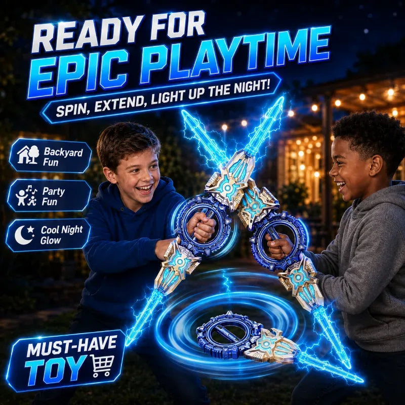 Rotating Light-Up Toy Sword with USB-C Charging Cable – image 7