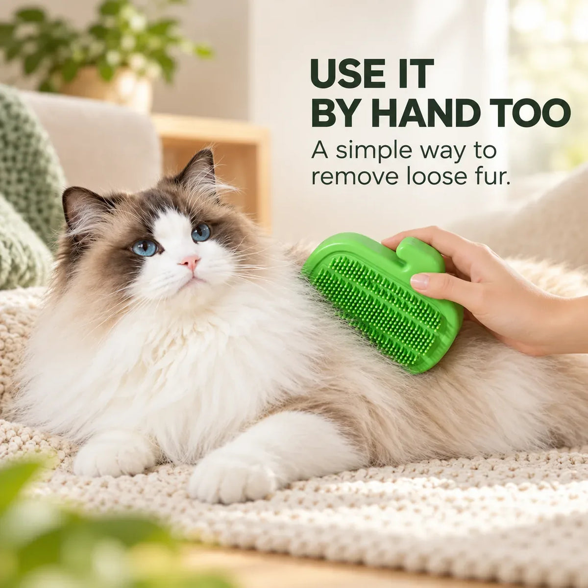 Corner Cat Self-Groomer with Teaser Wand and Catnip Ball – image 7