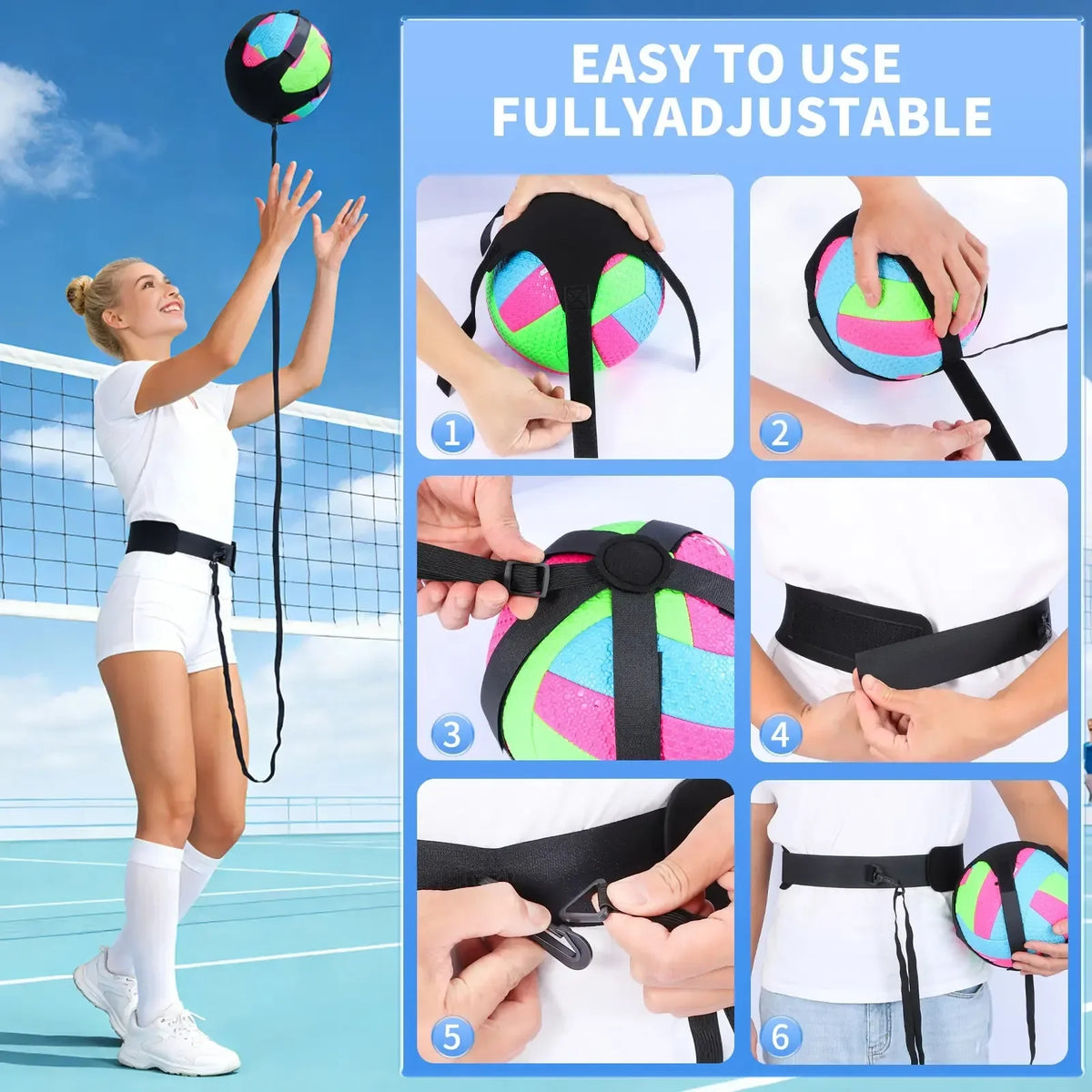 Solo Volleyball Training Tether Set in Pink or Black – image 7