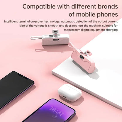 5000 mAh Mini Power Bank with Attached Cable – image 7