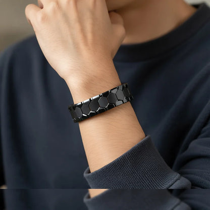 Hexagon Titanium Steel Magnetic Bracelet for Men