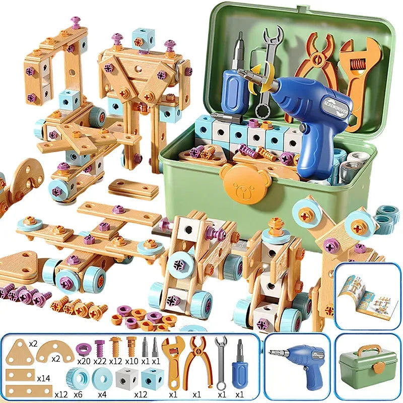 Kids’ 126-Piece DIY Tool Building Set with Electric Drill – image 9