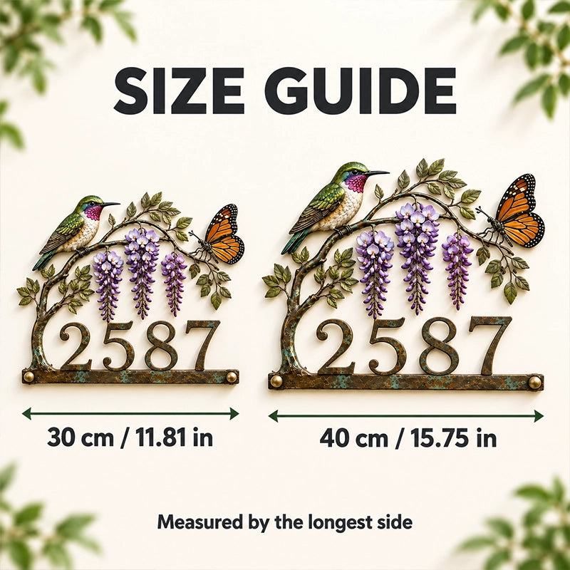 Personalized Hummingbird House Number Sign