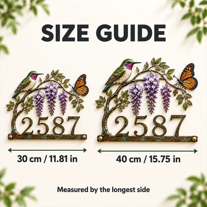 Personalized Hummingbird House Number Sign