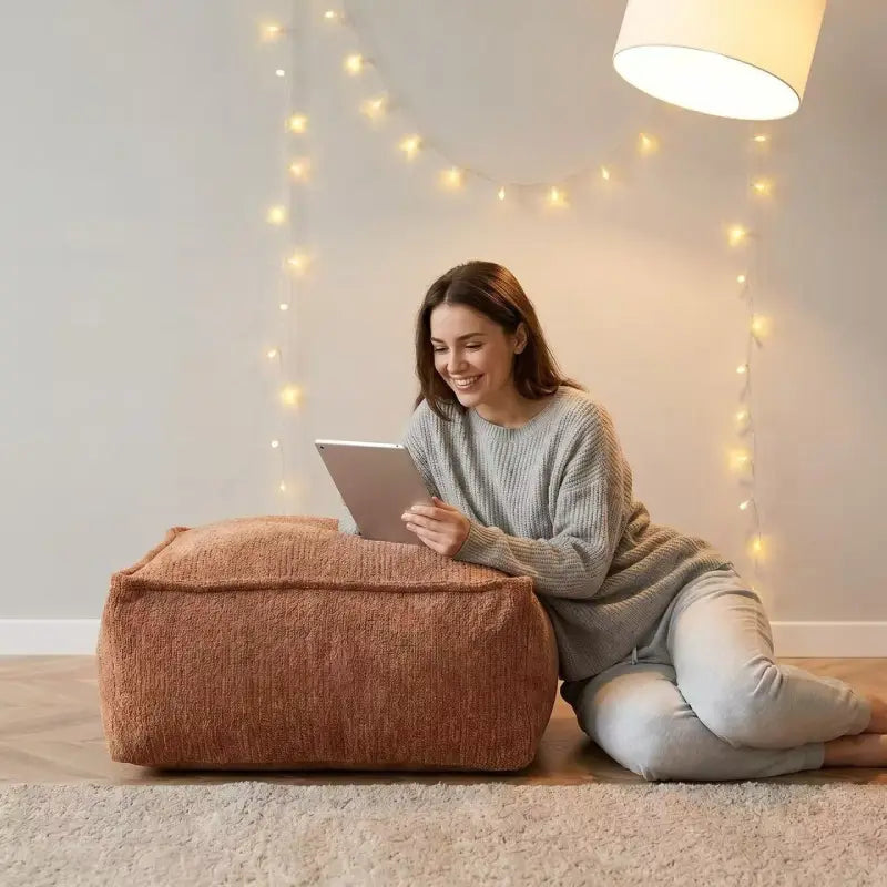 Corduroy Storage Ottoman Cover for Fill-Your-Own Seating