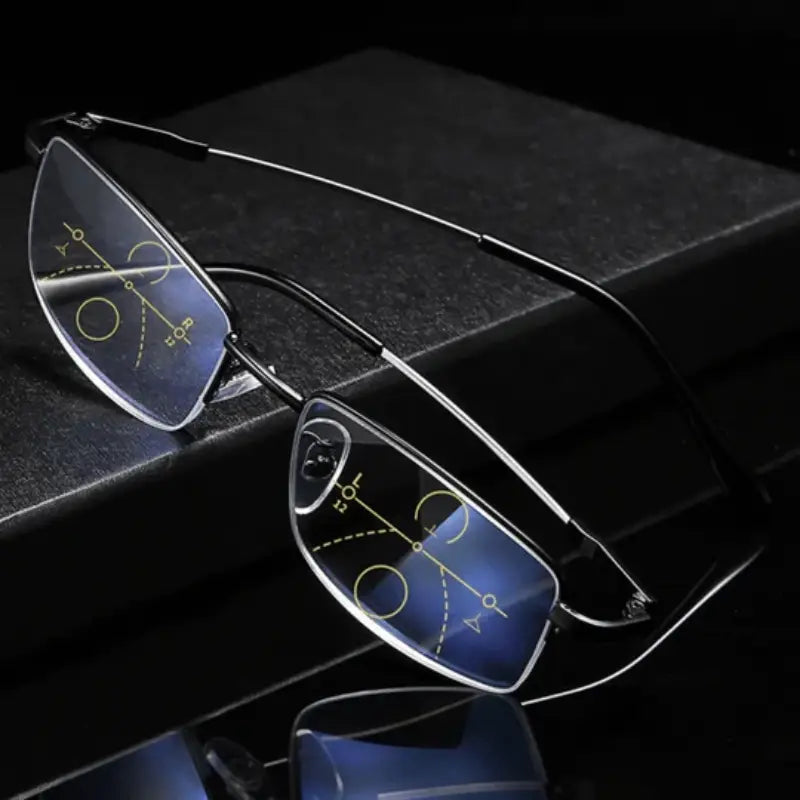 Half-Rim Multifocal-Style Reading Glasses in Black or Gold