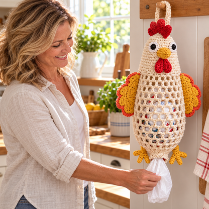 DIY Crochet Animal Bag Holder Kit for Hanging Storage