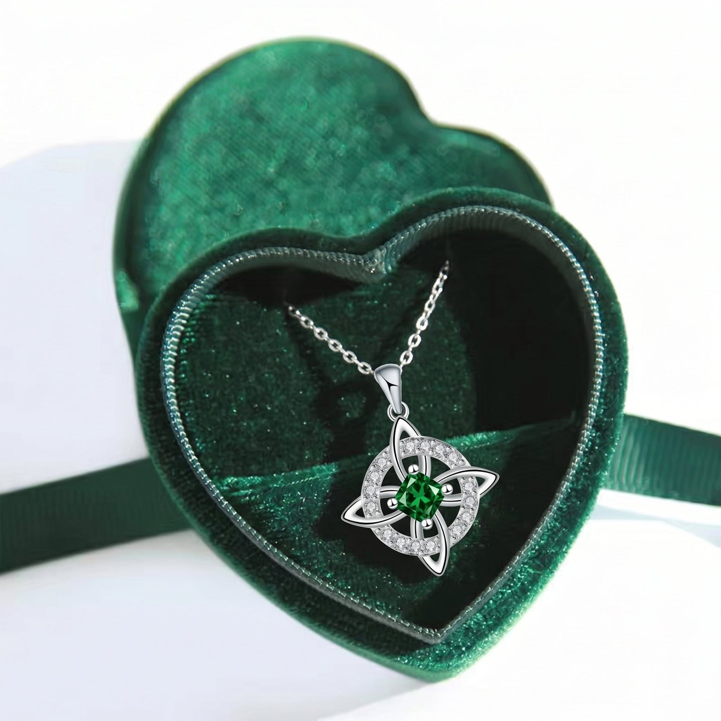 Mystical Birthstone Witches Knot Necklace – Natural Crystal🔮