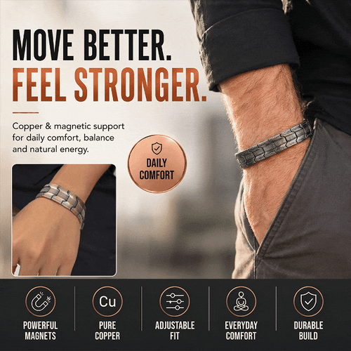Wide Square Magnet Bracelet for Men