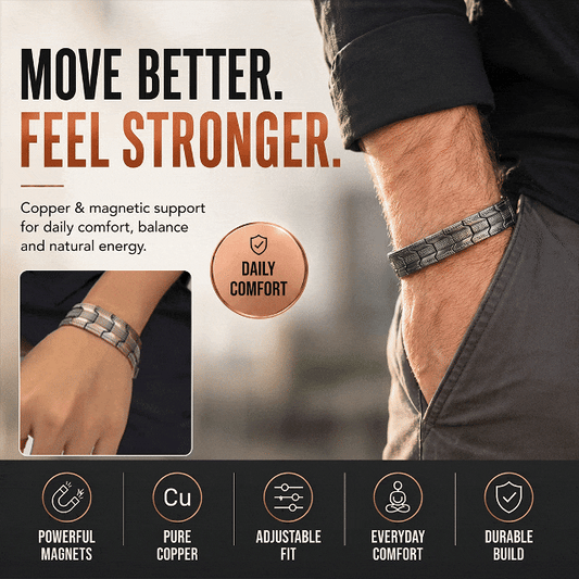 Wide Square Magnet Bracelet for Men