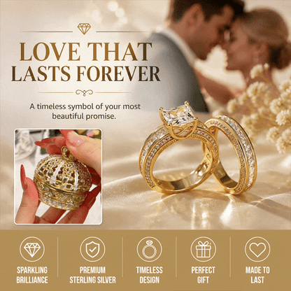 Classic Princess Cut 2-Piece Engagement & Wedding Ring Set