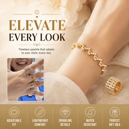 2-In-1 Adjustable Brass Magic Bracelet & Ring
