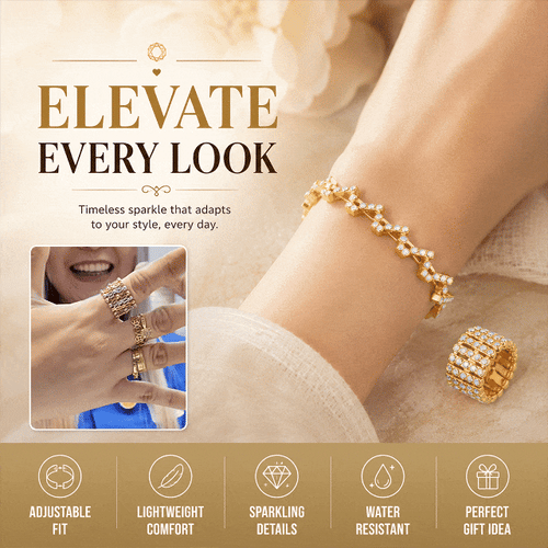 2-In-1 Adjustable Brass Magic Bracelet & Ring