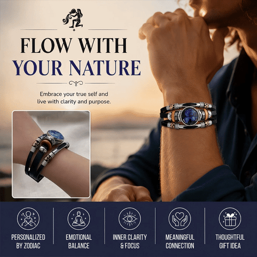 Luminous Twelve Constellations Leather Couple Bracelets 2 Pack