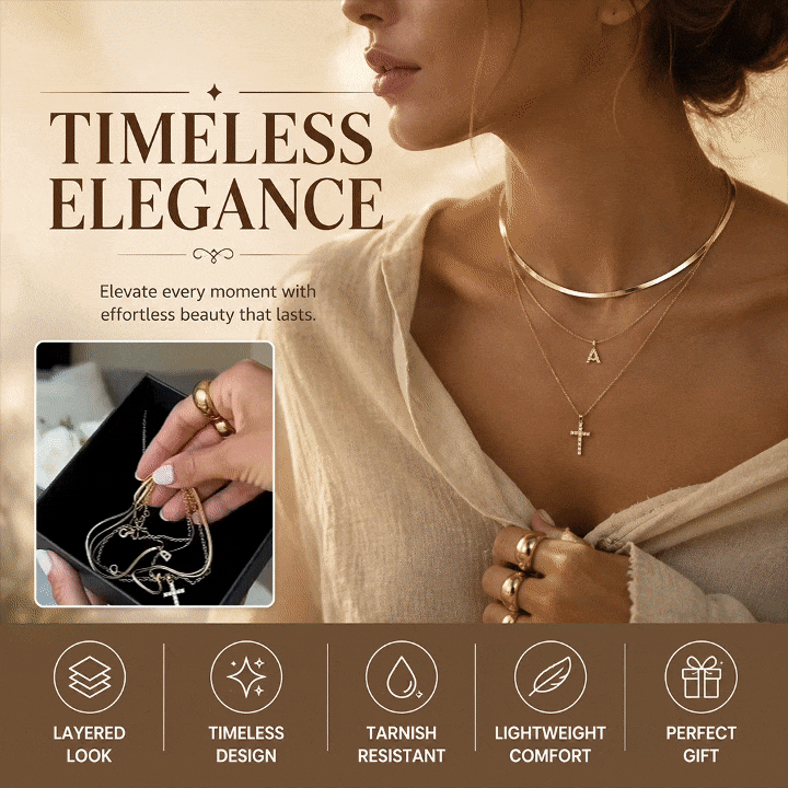 Adjustable Multi-Layer A-Z Gold Dainty Necklace Minimalist Luxury Daily Accessory