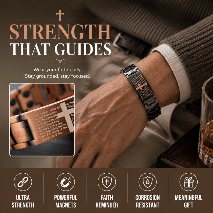 Magnetic Copper Cross Bracelet for Men