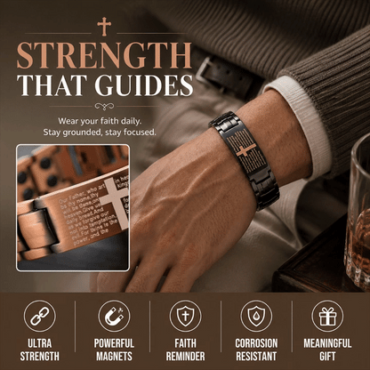 Magnetic Copper Cross Bracelet for Men