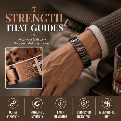 Magnetic Copper Cross Bracelet for Men