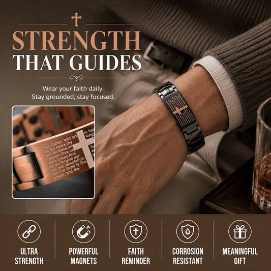 Magnetic Copper Cross Bracelet for Men