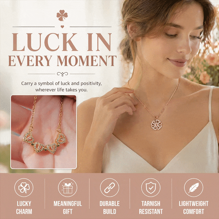 4-Leaf Clover 4 Hearts Necklace 2-Pack