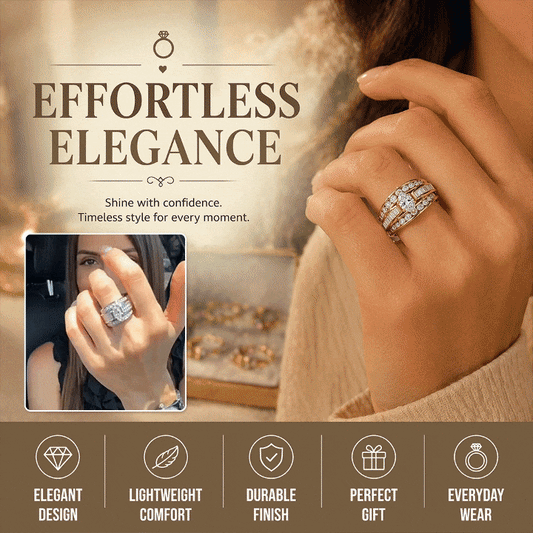 Shiny Neutral Style Ring 2 Pack