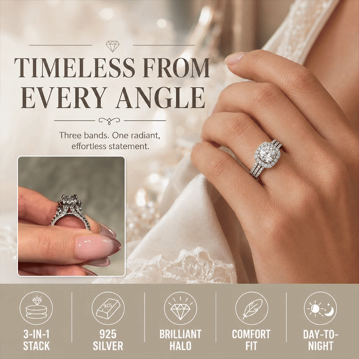 Cubic Zirconia Three-Row Eternity Ring