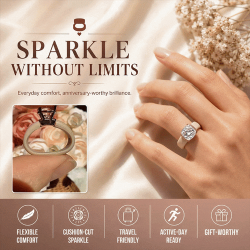 Oval-Stone Silicone Ring