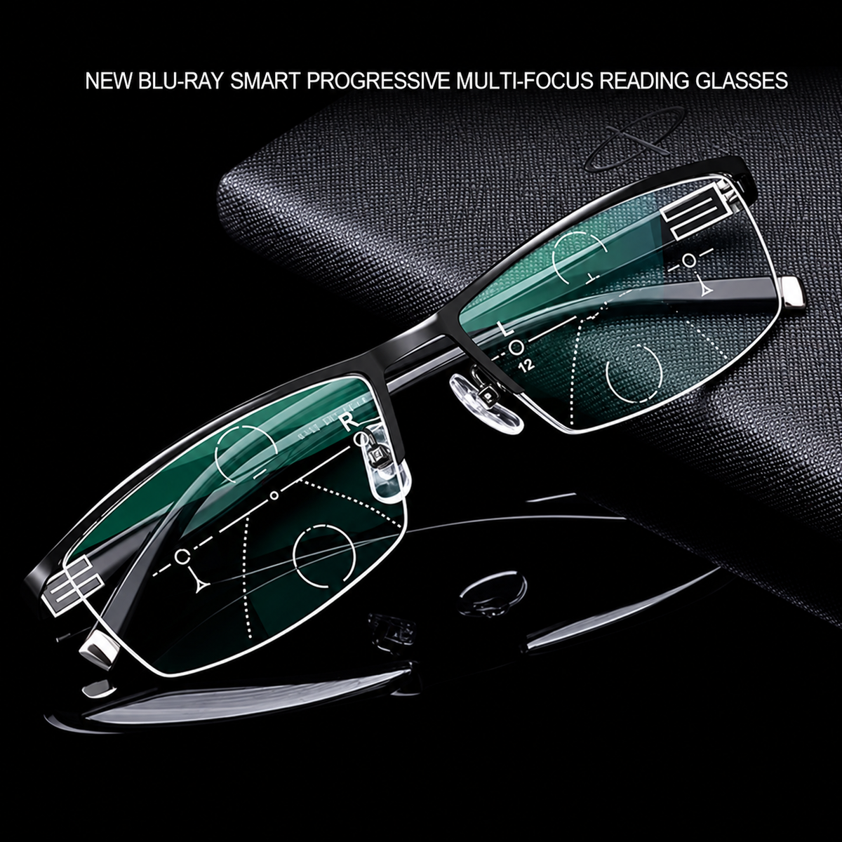 Half-Rim Multifocal-Style Reading Glasses in Black or Gold