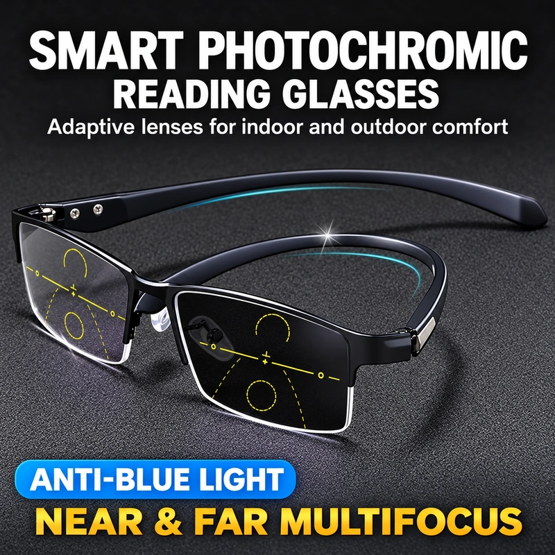 Half-Rim Multifocal-Style Reading Glasses in Black or Gold
