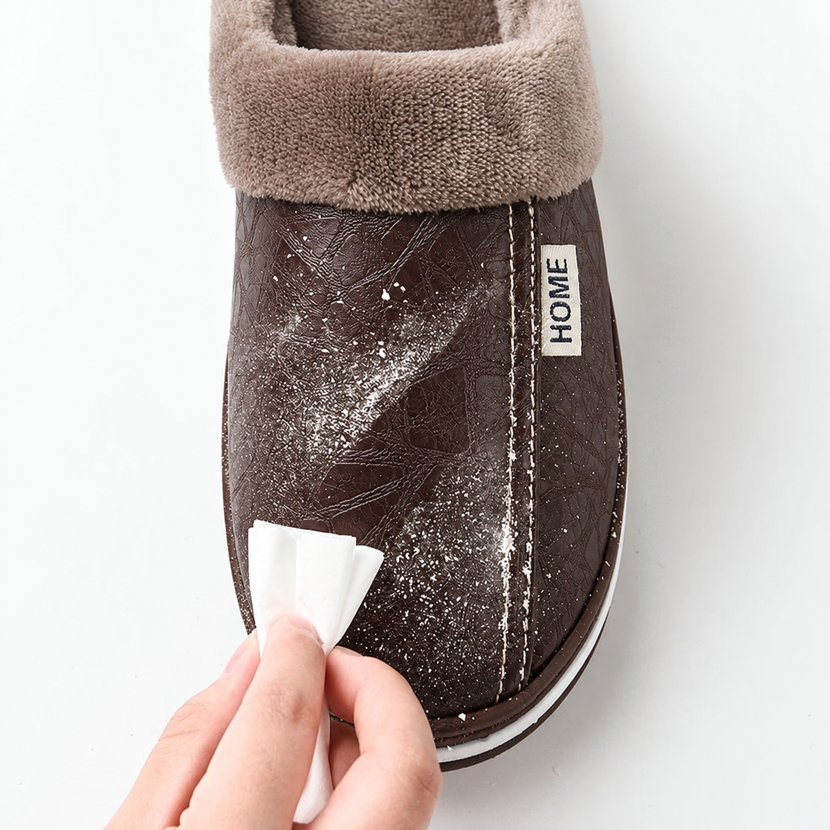 Plush-Lined Slip-On House Slippers