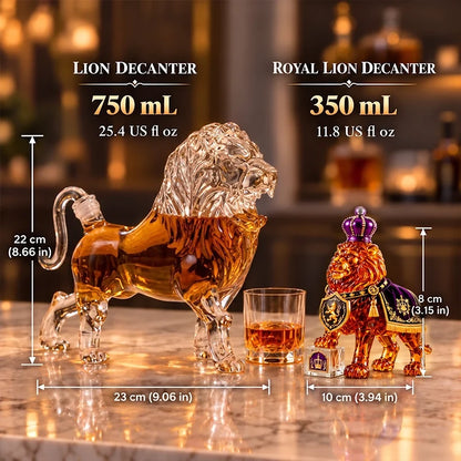 Lion-Shaped Glass Liquor Decanter in 500 mL or 750 mL